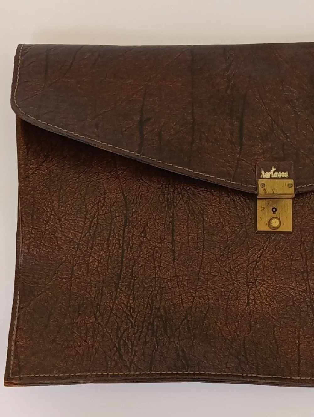 Rare Hartmann Vintage Embossed Leather Document Folio Briefcase Portfolio